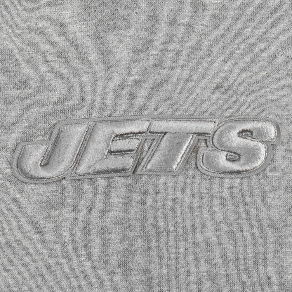 NFL NEW YORK JETS NEUTRAL MEN'S DROP SHOULDER PULLOVER HOODIE (DARK HEATHER GRAY)