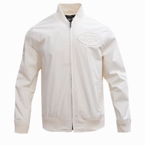 NFL NEW YORK JETS NEUTRAL MEN'S TWILL JACKET (EGGSHELL)