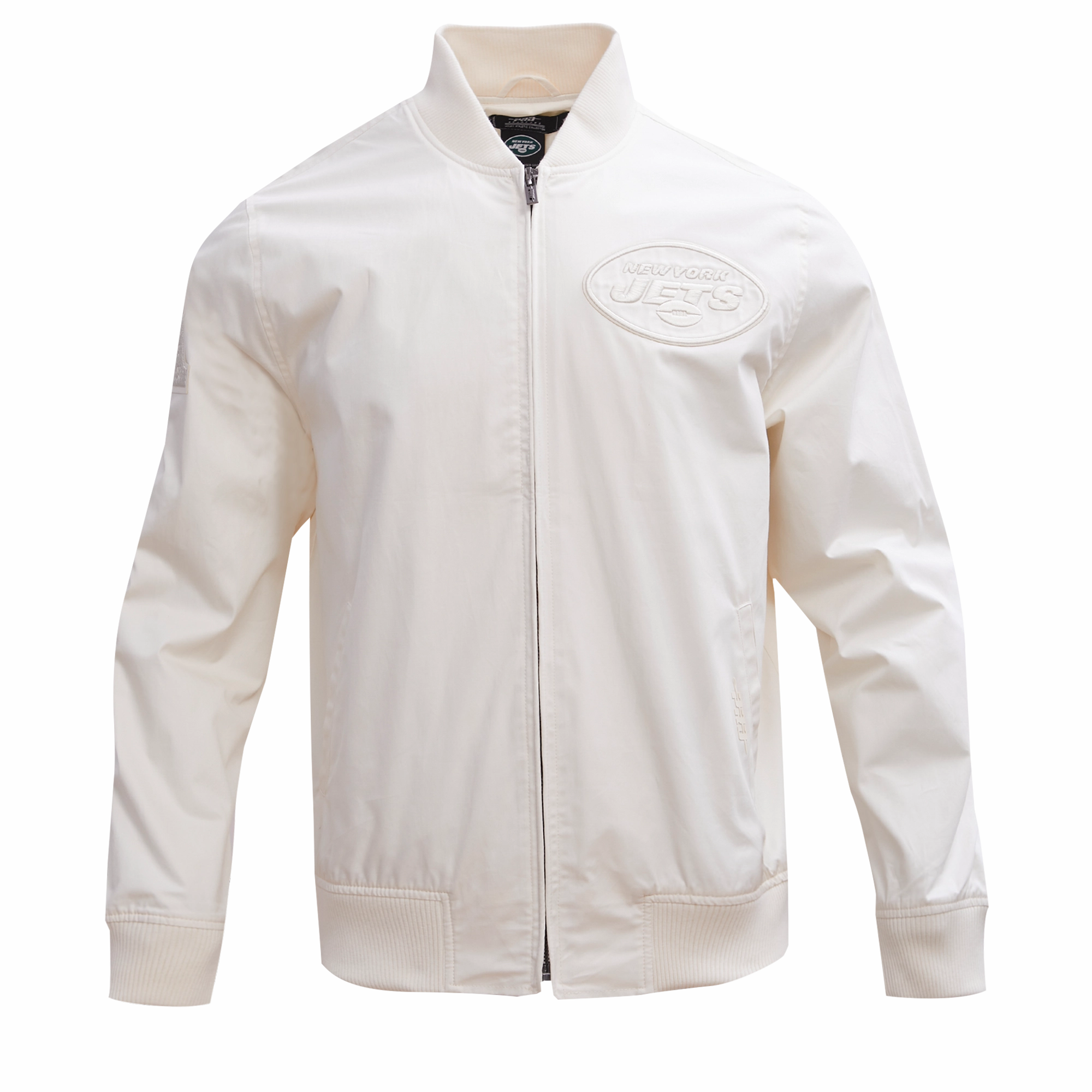 NFL NEW YORK JETS NEUTRAL MEN'S TWILL JACKET (EGGSHELL)