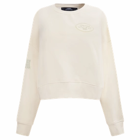 NFL NEW YORK JETS NEUTRAL WOMEN'S CREWNECK (EGGSHELL)
