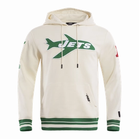 NFL NEW YORK JETS RETRO CLASSIC MEN'S PULLOVER HOODIE (EGGSHELL/ KELLY GREEN)