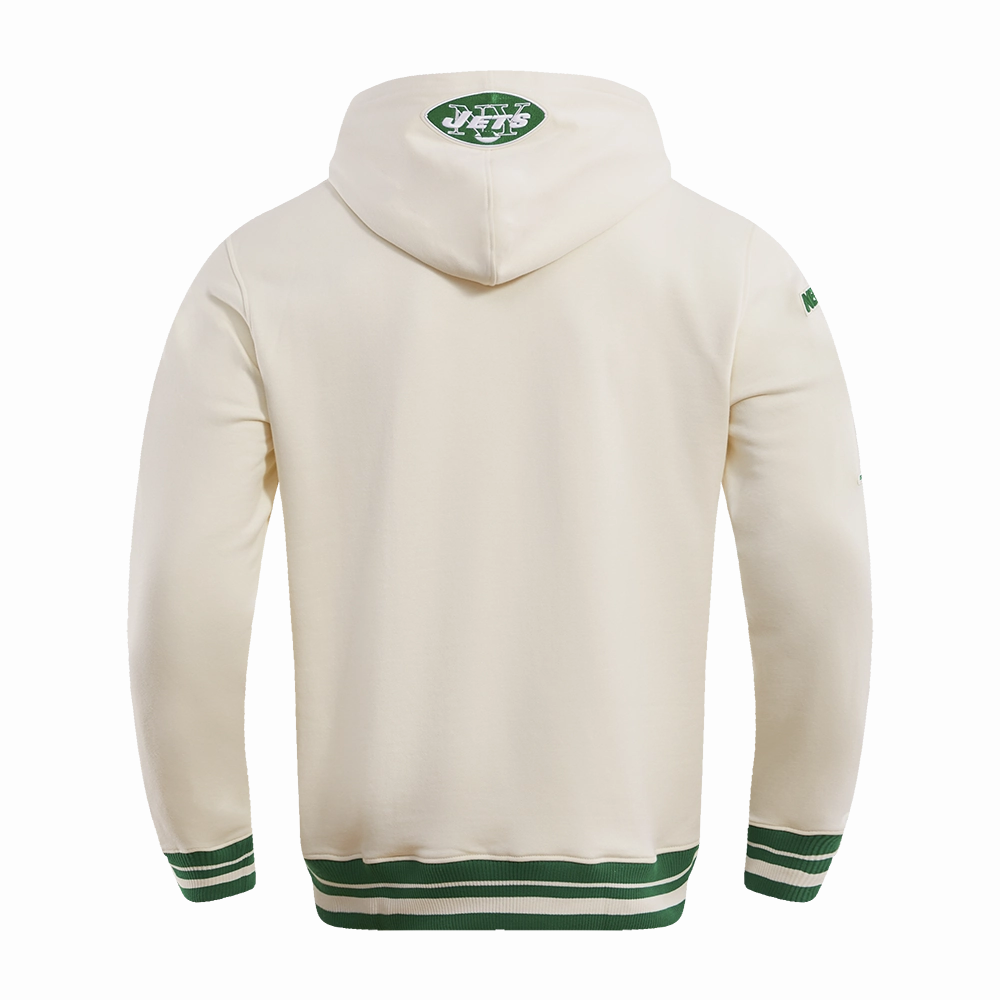 NFL NEW YORK JETS RETRO CLASSIC MEN'S PULLOVER HOODIE (EGGSHELL/ KELLY GREEN)