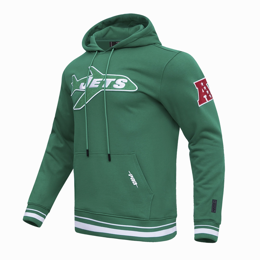 NFL NEW YORK JETS RETRO CLASSIC MEN'S PULLOVER HOODIE (KELLY GREEN)