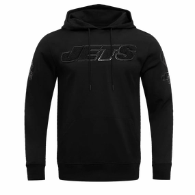 NFL NEW YORK JETS TRIPLE BLACK MEN'S PULLOVER HOODIE (TRIPLE BLACK)