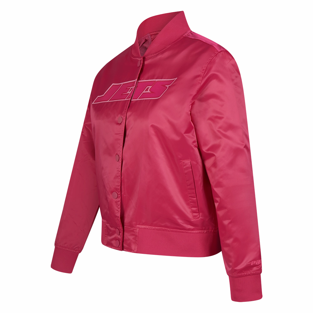 NFL NEW YORK JETS TRIPLE PINK WOMEN'S SATIN JACKET (BEETROOT PURPLE)