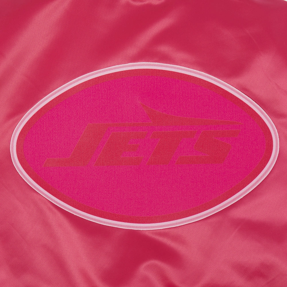 NFL NEW YORK JETS TRIPLE PINK WOMEN'S SATIN JACKET (BEETROOT PURPLE)