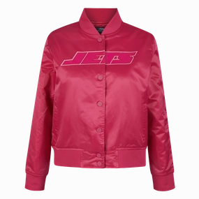NFL NEW YORK JETS TRIPLE PINK WOMEN'S SATIN JACKET (BEETROOT PURPLE)