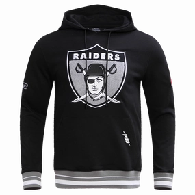 NFL OAKLAND RAIDERS RETRO CLASSIC MEN'S PULLOVER HOODIE (BLACK/GREY)