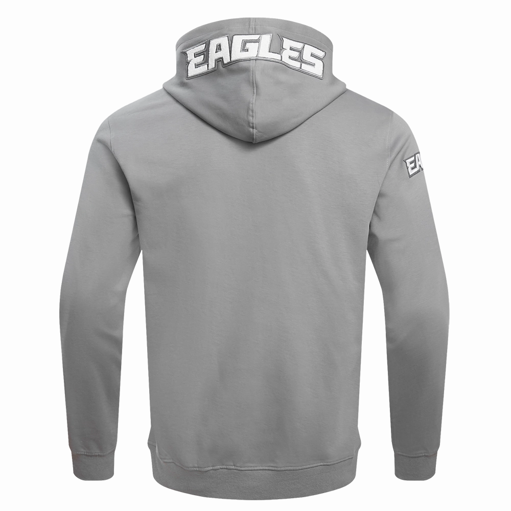NFL PHILADELPHIA EAGLES CLASSIC CHENILLE MEN'S DOUBLE KNIT PULLOVER HOODIE (GRAY)