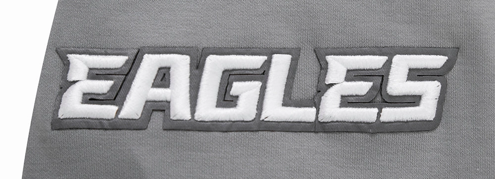 NFL PHILADELPHIA EAGLES CLASSIC CHENILLE MEN'S DOUBLE KNIT PULLOVER HOODIE (GRAY)