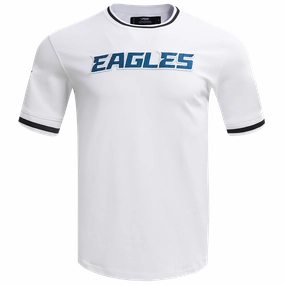NFL PHILADELPHIA EAGLES CLASSIC CHENILLE MEN'S DOUBLE KNIT TEE (WHITE)