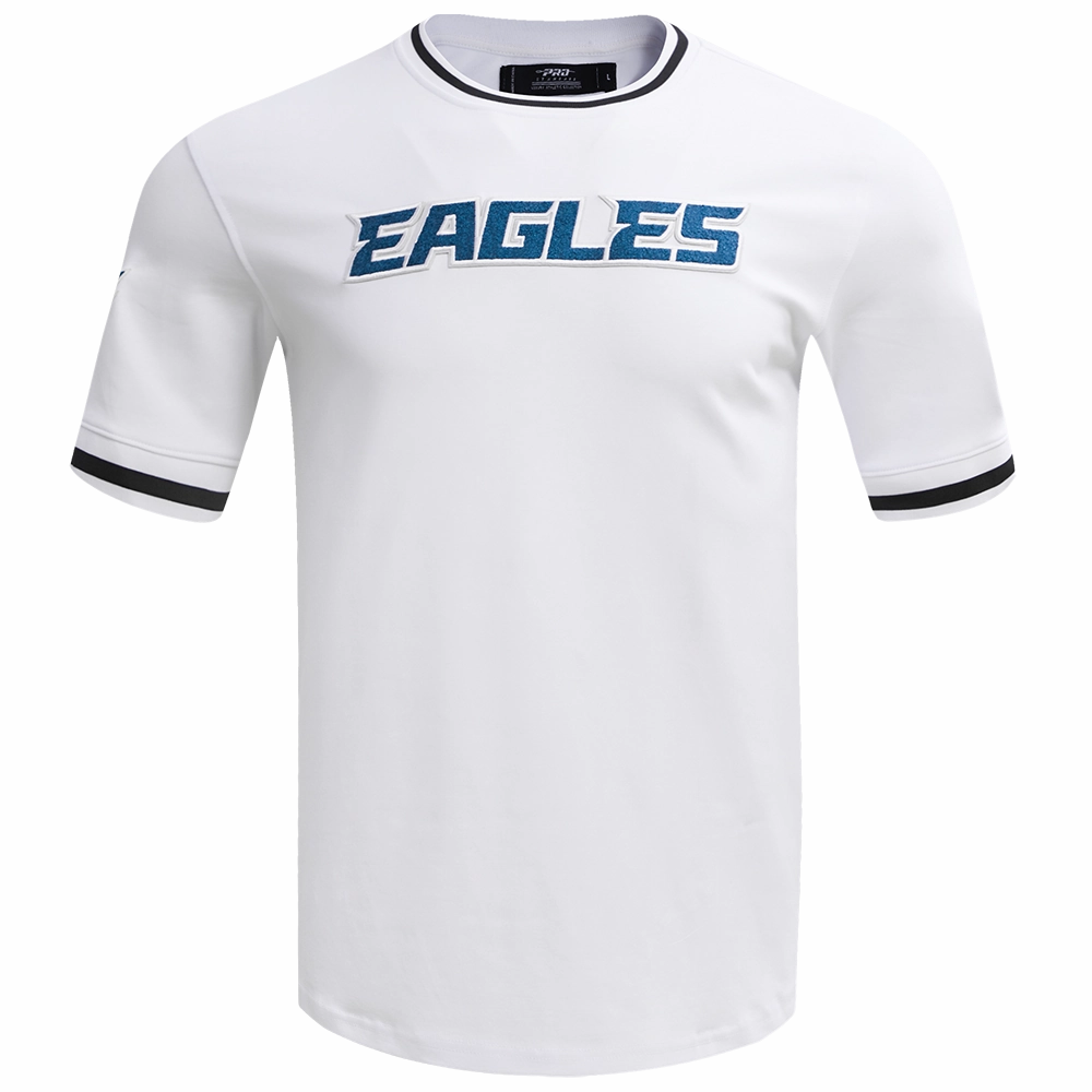 NFL PHILADELPHIA EAGLES CLASSIC CHENILLE MEN'S DOUBLE KNIT TEE (WHITE)