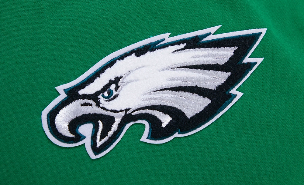 NFL PHILADELPHIA EAGLES CLASSIC CHENILLE MEN'S PULLOVER HOODIE (KELLY GREEN)