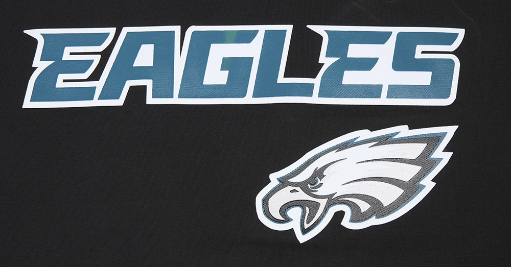 NFL PHILADELPHIA EAGLES CLASSIC MESH MEN'S SINGLE JERSEY STRIPED TEE (BLACK)