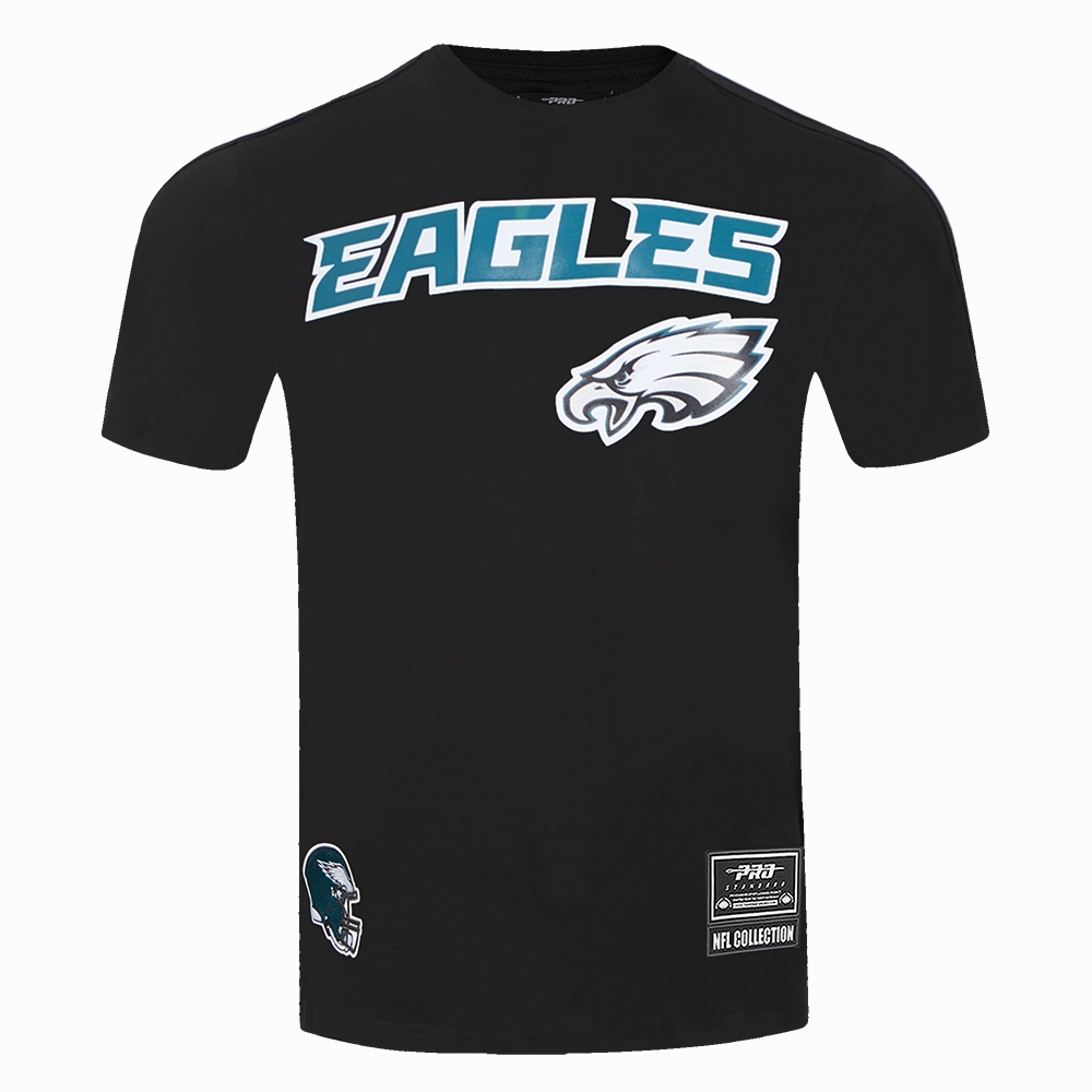 NFL PHILADELPHIA EAGLES CLASSIC MESH MEN'S SINGLE JERSEY STRIPED TEE (BLACK)