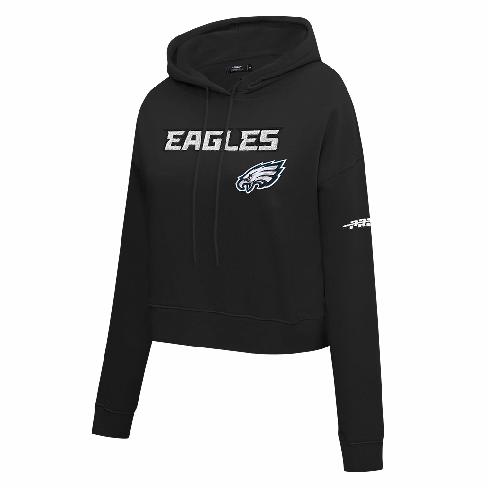 NFL PHILADELPHIA EAGLES GAME DAY CLASSICS WOMEN'S DK CROPPED PO HOODIE (BLACK)
