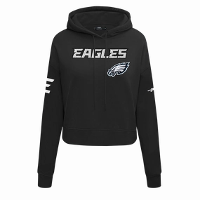 NFL PHILADELPHIA EAGLES GAME DAY CLASSICS WOMEN'S DK CROPPED PO HOODIE (BLACK)