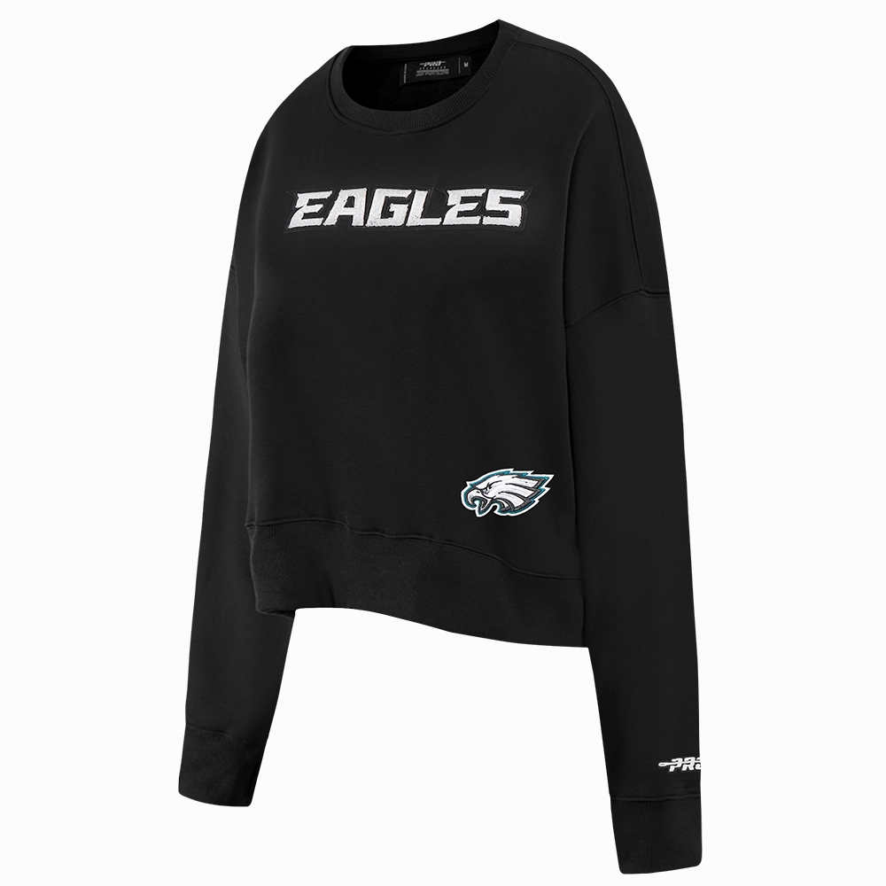 NFL PHILADELPHIA EAGLES GAME DAY CLASSICS WOMEN'S DOUBLE KNIT CREWNECK (BLACK)