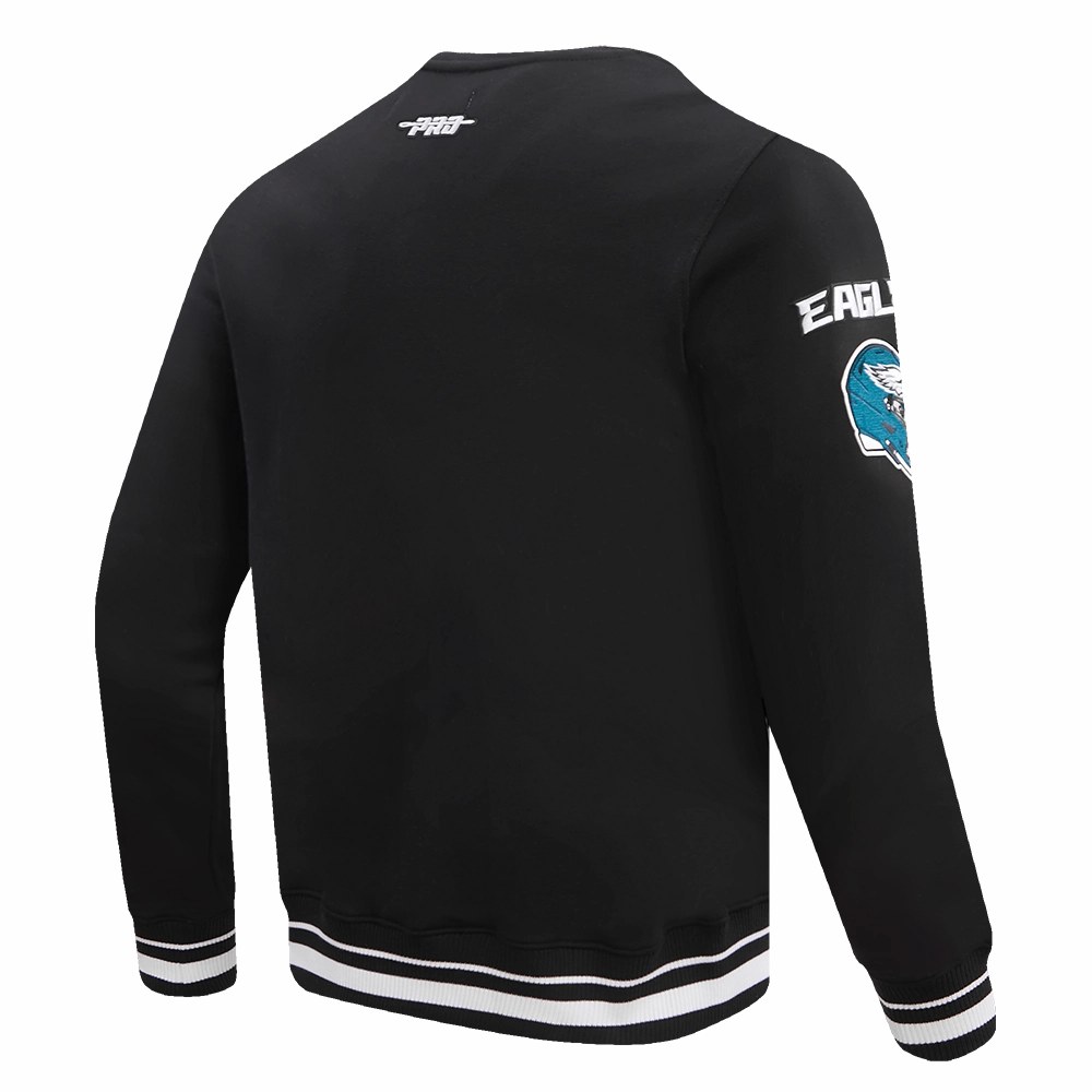 NFL PHILADELPHIA EAGLES MASHUP MEN'S RIB CREWNECK (BLACK)
