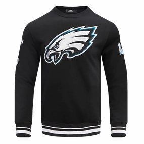 NFL PHILADELPHIA EAGLES MASHUP MEN'S RIB CREWNECK (BLACK)