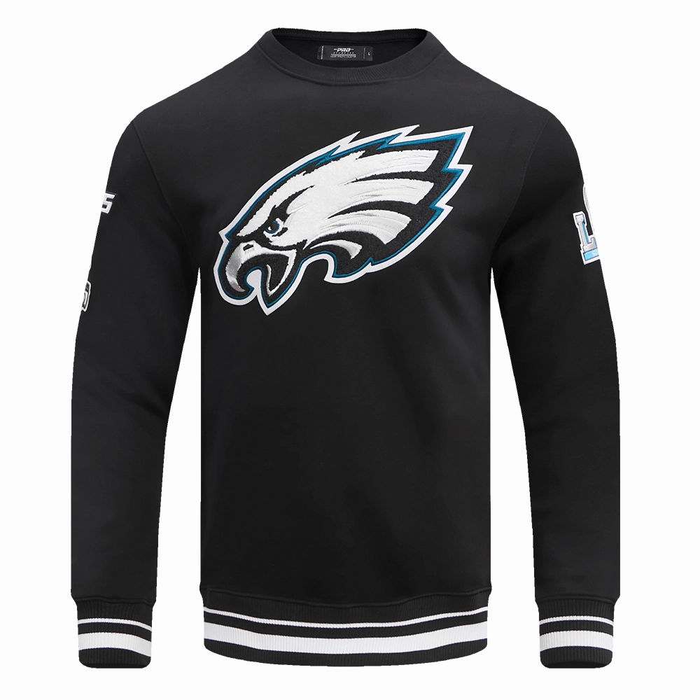 NFL PHILADELPHIA EAGLES MASHUP MEN'S RIB CREWNECK (BLACK)