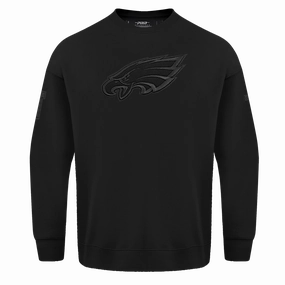NFL PHILADELPHIA EAGLES NEUTRAL DROP SHOULDER FLEECE CREWNECK (BLACK)