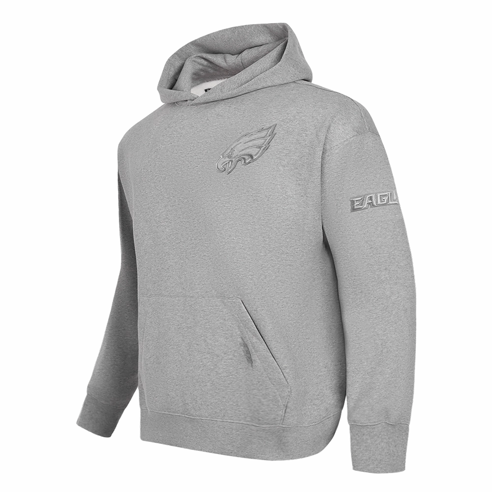 NFL PHILADELPHIA EAGLES NEUTRAL MEN'S DROP SHOULDER PULLOVER HOODIE (DARK HEATHER GRAY)