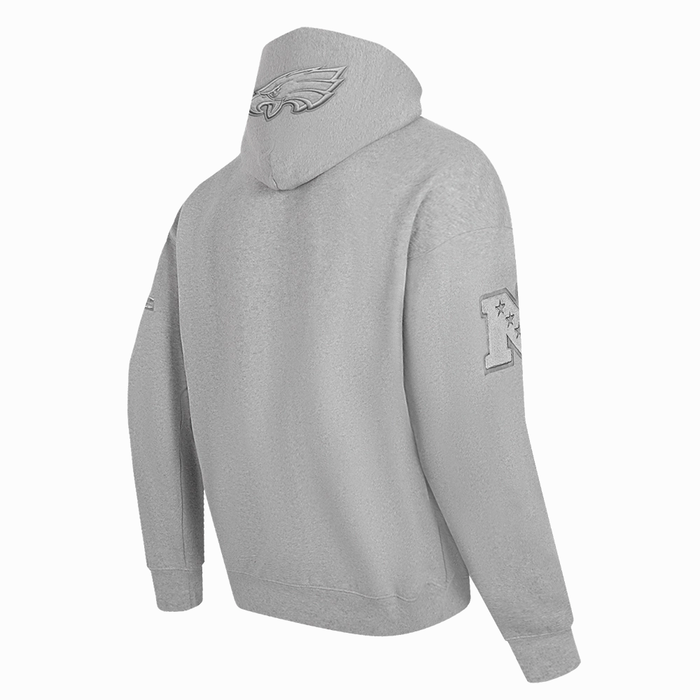 NFL PHILADELPHIA EAGLES NEUTRAL MEN'S DROP SHOULDER PULLOVER HOODIE (DARK HEATHER GRAY)