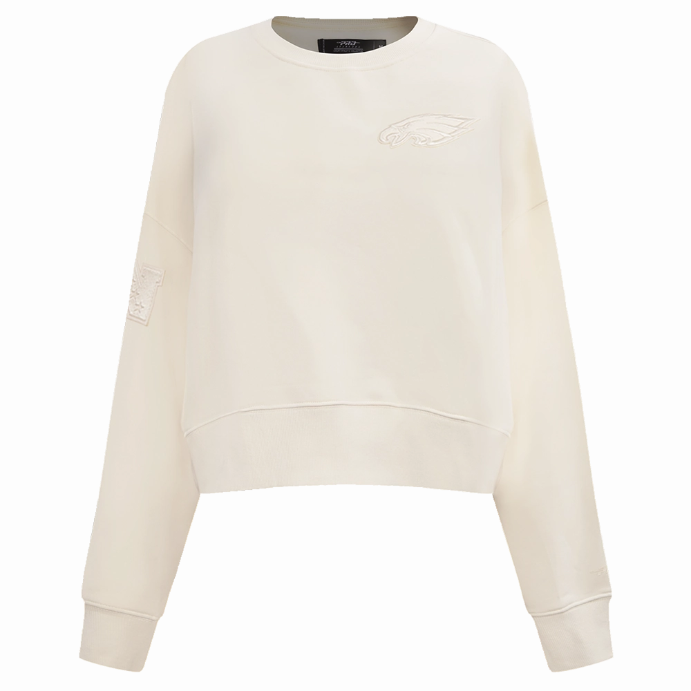 NFL PHILADELPHIA EAGLES NEUTRAL WOMEN'S CREWNECK (EGGSHELL)
