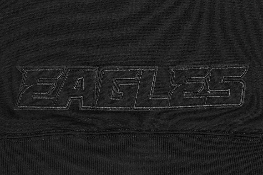 NFL PHILADELPHIA EAGLES NEUTRAL WOMEN'S CROPPED PULLOVER HOODIE (BLACK)