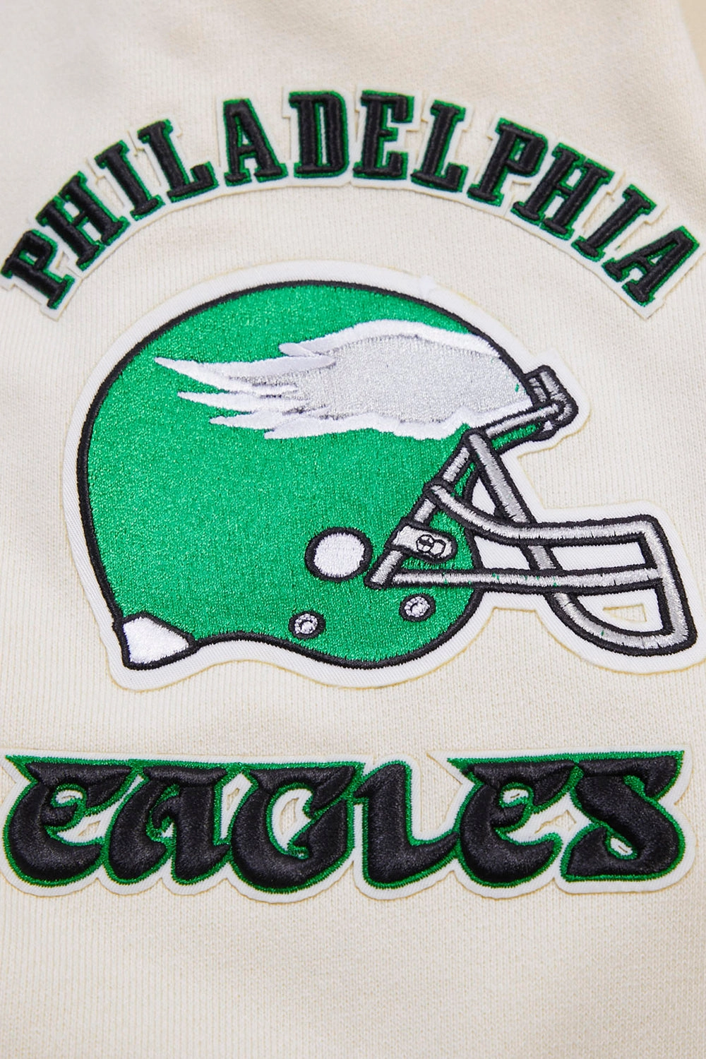 NFL PHILADELPHIA EAGLES RETRO CLASSIC MEN'S PULLOVER HOODIE (EGGSHELL/ KELLY GREEN)