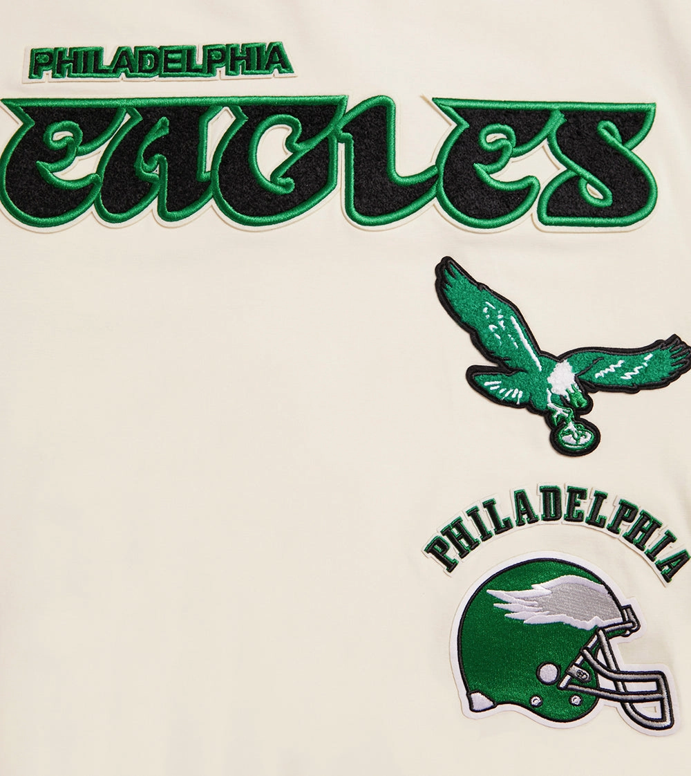 NFL PHILADELPHIA EAGLES RETRO CLASSIC MEN'S STRIPED TEE (EGGSHELL/ KELLY GREEN)