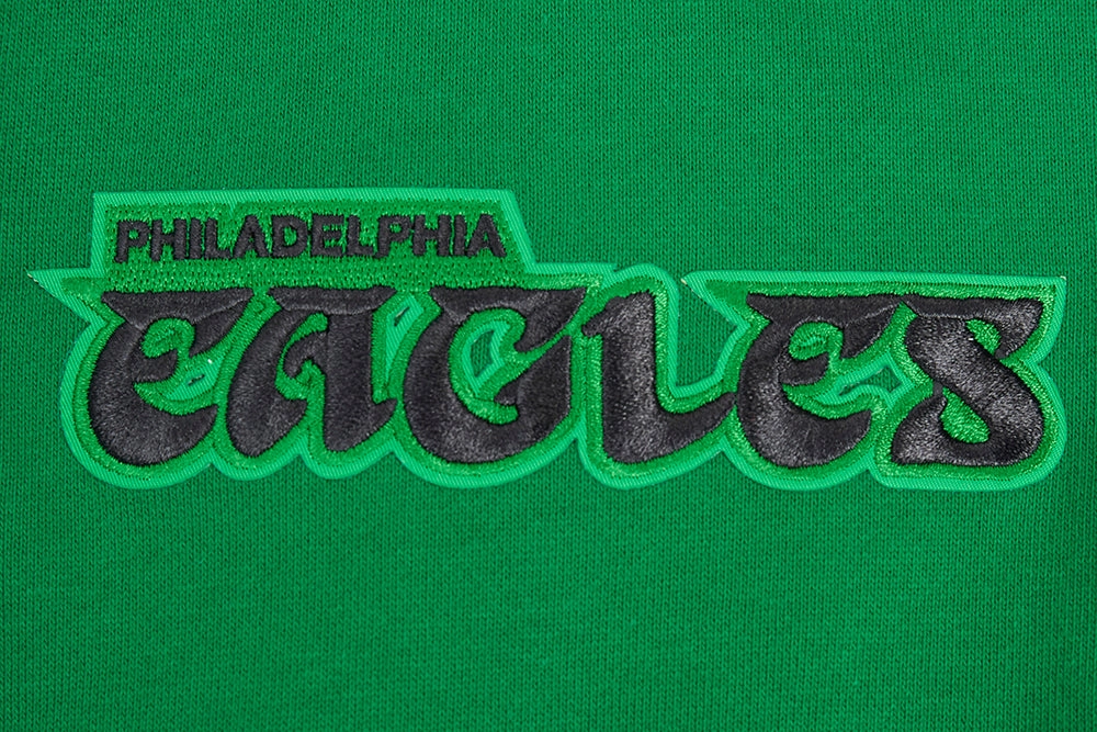 NFL PHILADELPHIA EAGLES RETRO OLD ENGLISH MEN'S CREWNECK (KELLY GREEN)