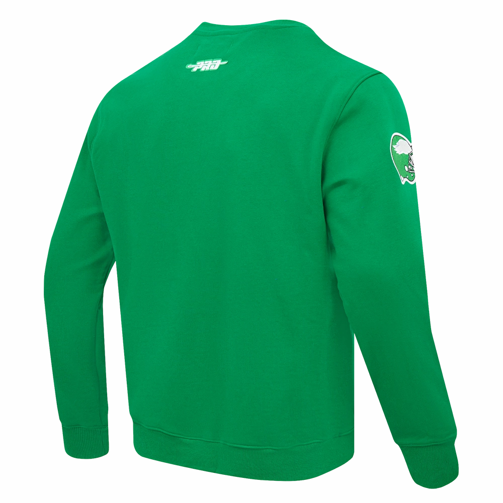 NFL PHILADELPHIA EAGLES RETRO OLD ENGLISH MEN'S CREWNECK (KELLY GREEN)