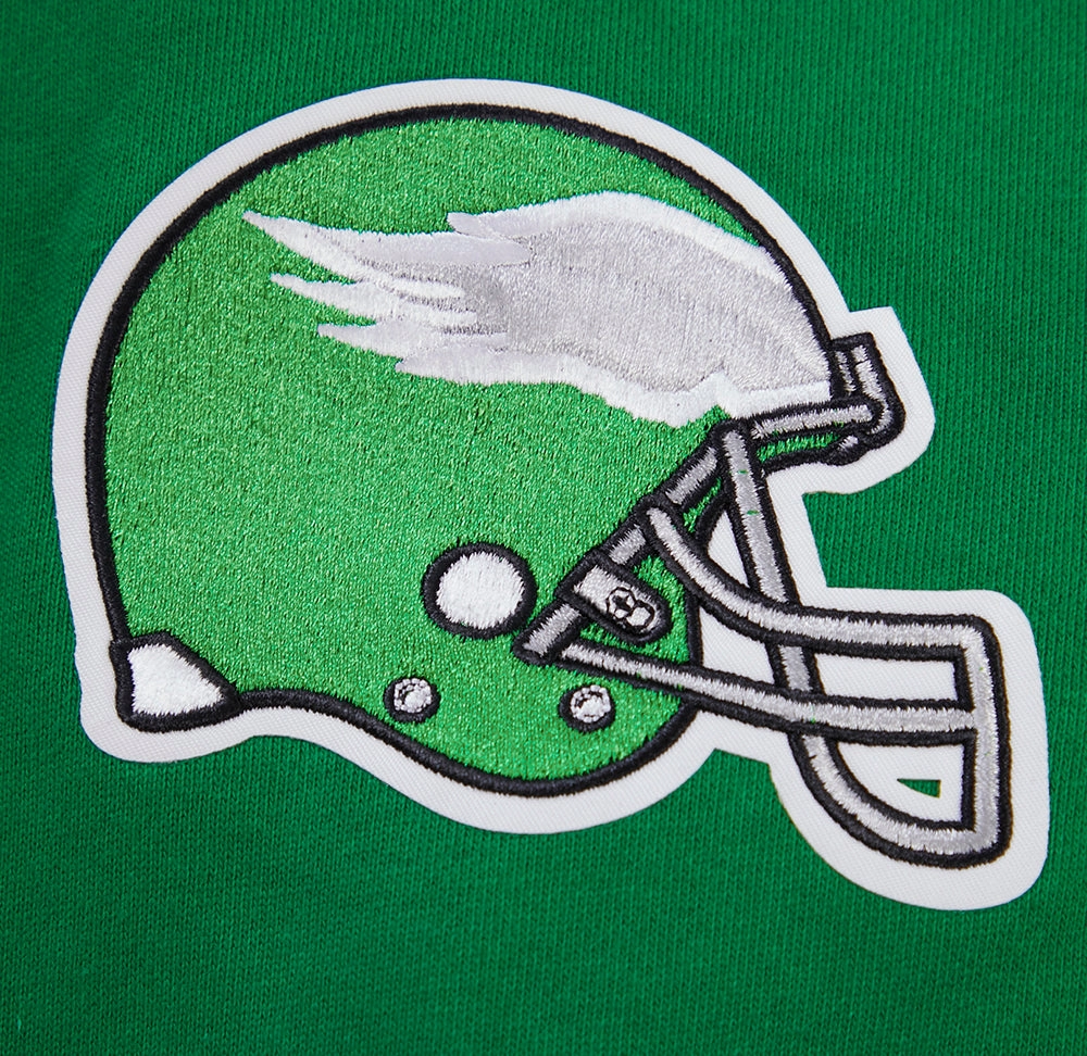 NFL PHILADELPHIA EAGLES RETRO OLD ENGLISH MEN'S PULLOVER HOODIE (KELLY GREEN)