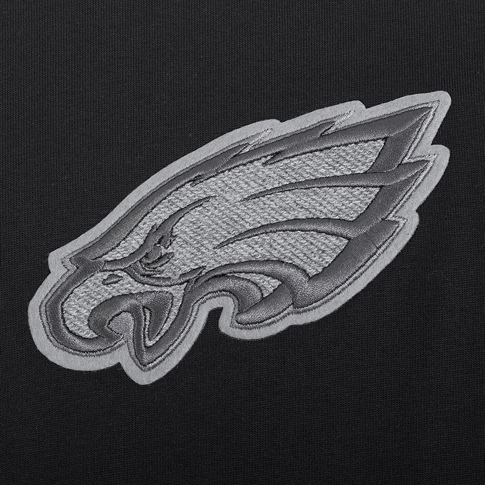 NFL PHILADELPHIA EAGLES REVERSE FRENCH TERRY MEN'S COTTON JERSEY DROP SHOULDER (BLACK)