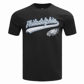 NFL PHILADELPHIA EAGLES SCRIPT TAIL MEN'S   TEE (BLACK)