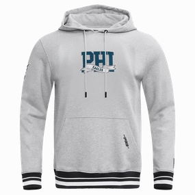 NFL PHILADELPHIA EAGLES TEAM PENNANTS MEN'S RIB FLEECE PULLOVER HOODIE (HEATHER GRAY/BLACK)