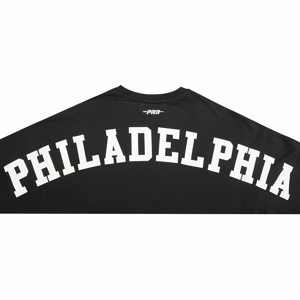 NFL PHILADELPHIA EAGLES WINGSPAN WOMEN'S FLEECE CREWNECK (BLACK)