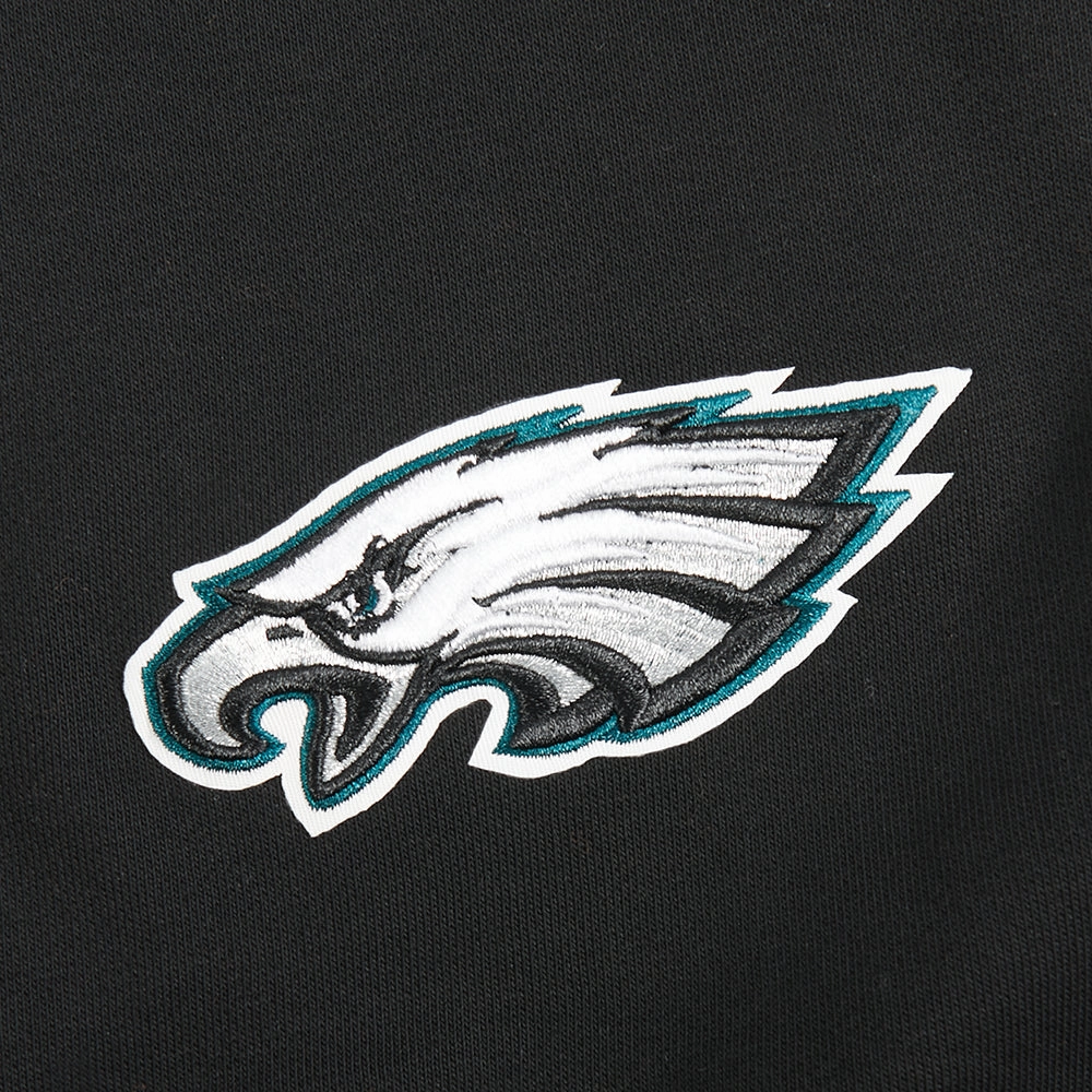 NFL PHILADELPHIA EAGLES WINGSPAN WOMEN'S FLEECE CREWNECK (BLACK)