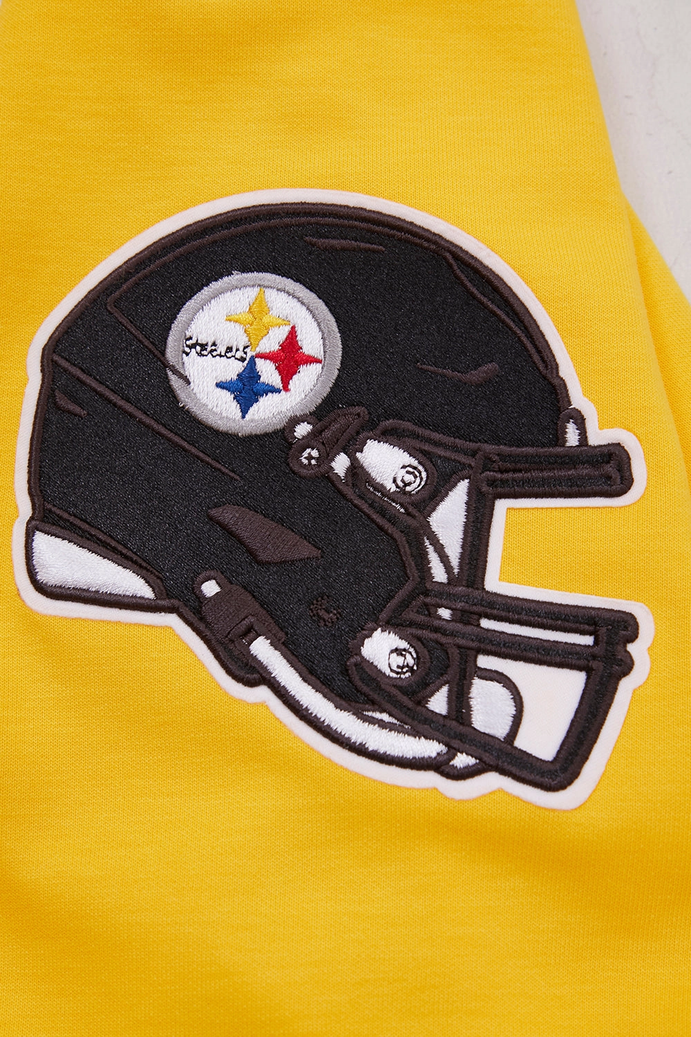 NFL PITTSBURGH STEELERS CLASSIC CHENILLE MEN'S DOUBLE KNIT  FULL ZIP HOODIE (YELLOW)