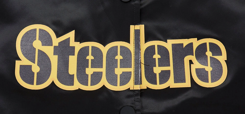 NFL PITTSBURGH STEELERS CLASSIC WOMEN'S SATIN JACKET (BLACK)