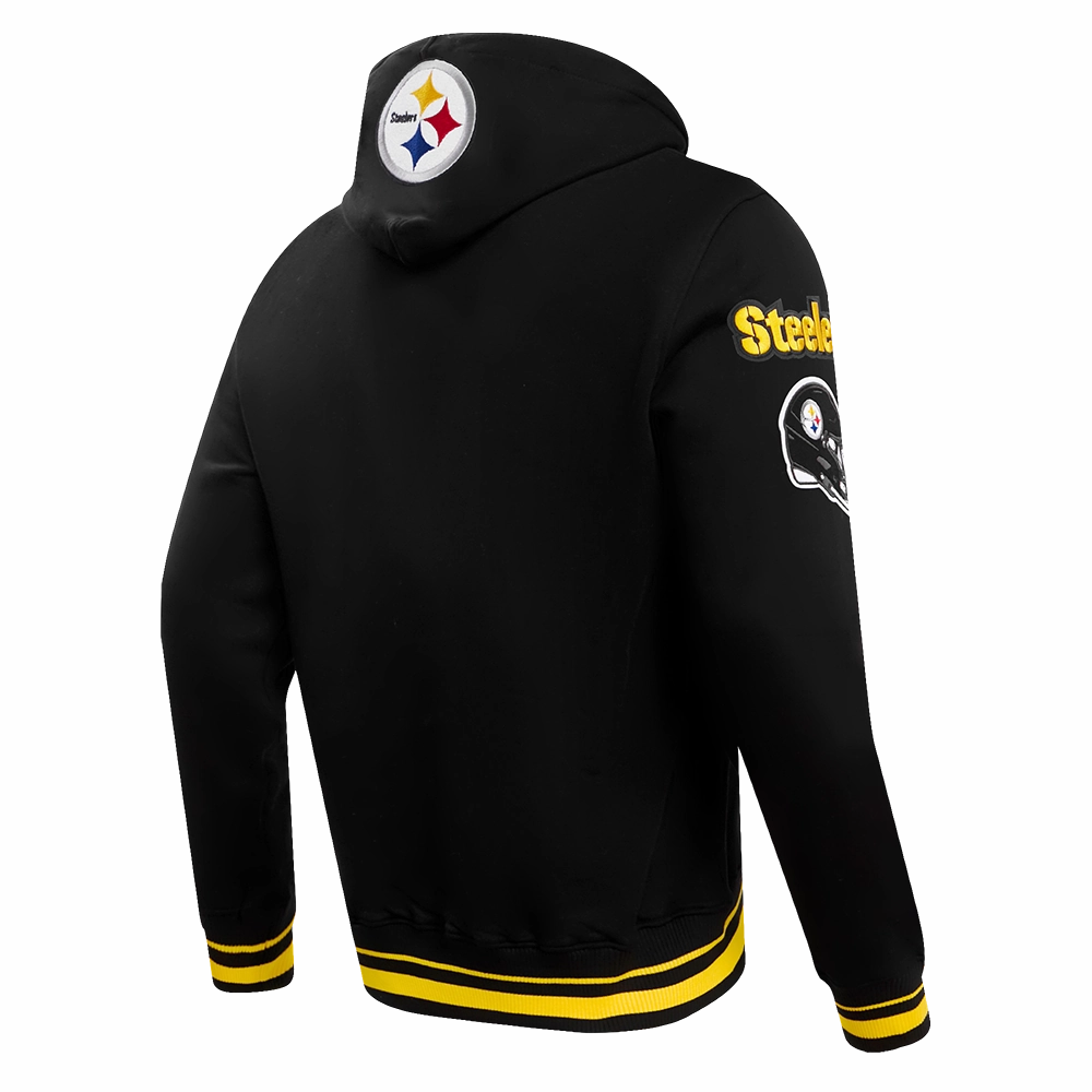 NFL PITTSBURGH STEELERS MASHUP MEN'S RIB PULLOVER HOODIE (BLACK/YELLOW)