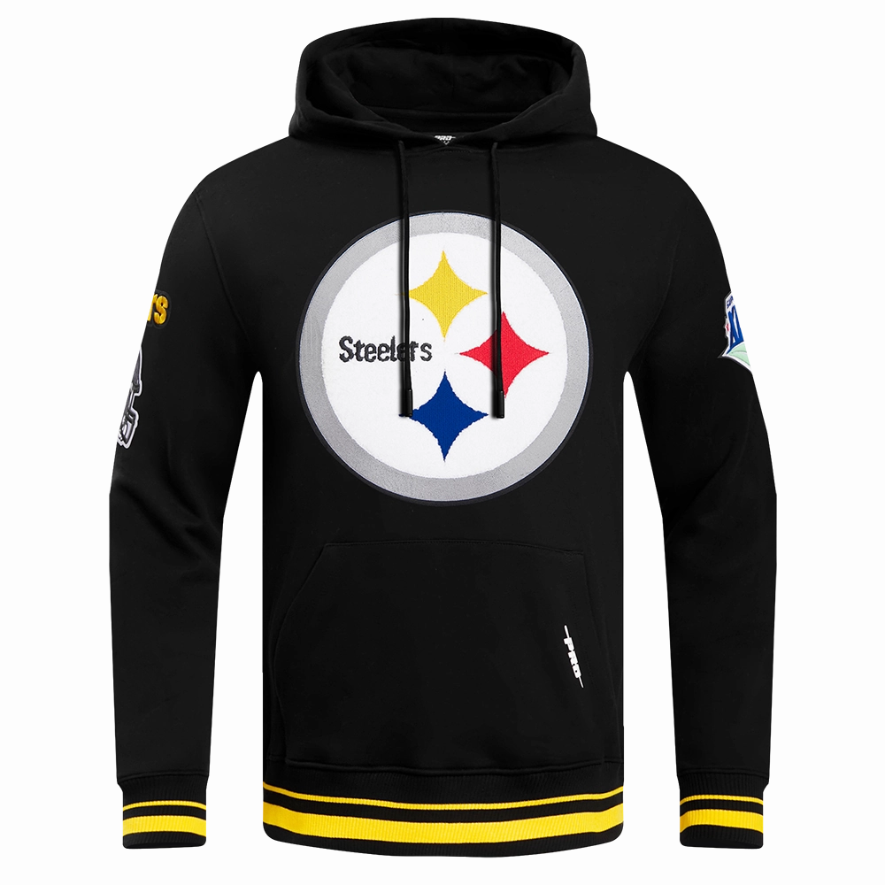 NFL PITTSBURGH STEELERS MASHUP MEN'S RIB PULLOVER HOODIE (BLACK/YELLOW)