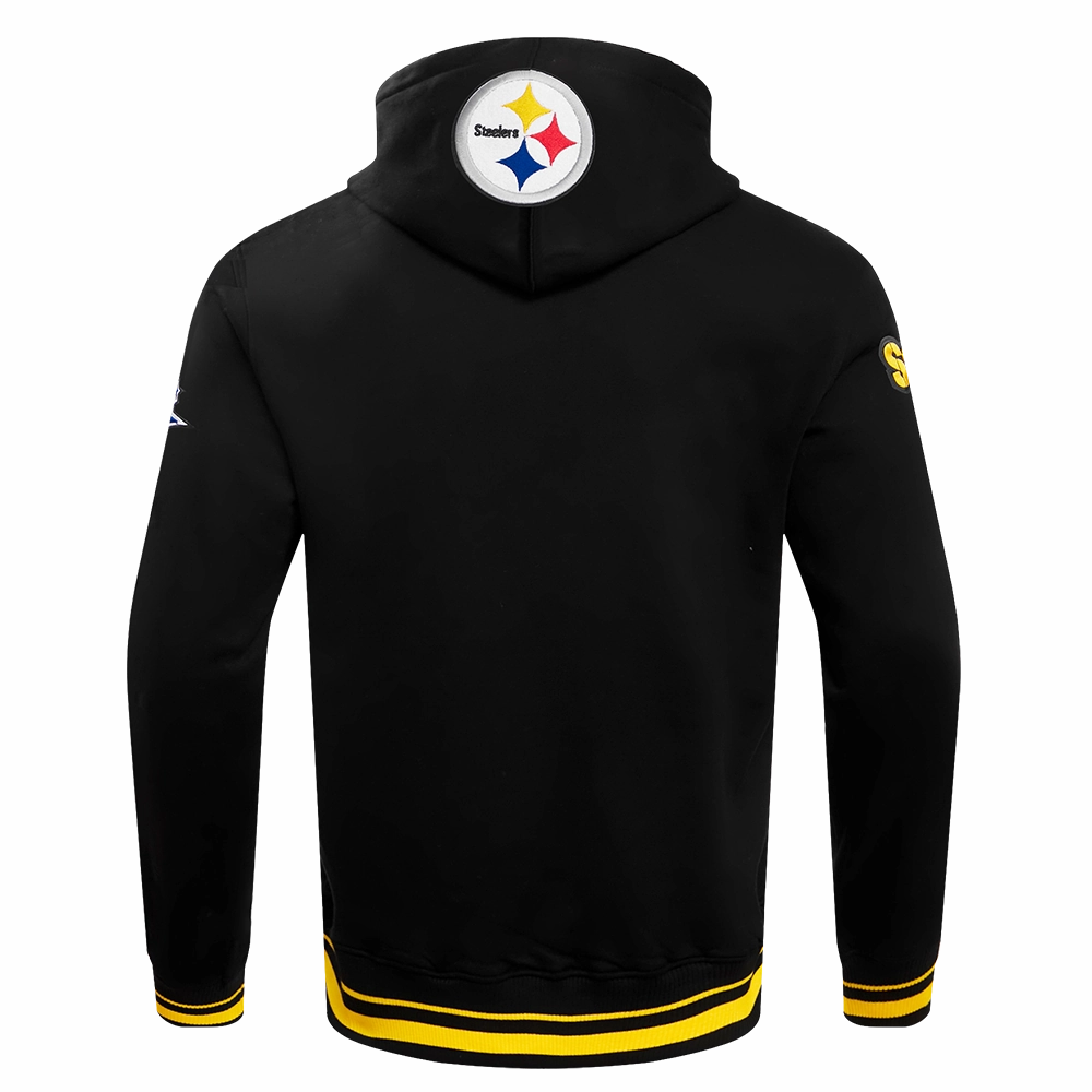 NFL PITTSBURGH STEELERS MASHUP MEN'S RIB PULLOVER HOODIE (BLACK/YELLOW)