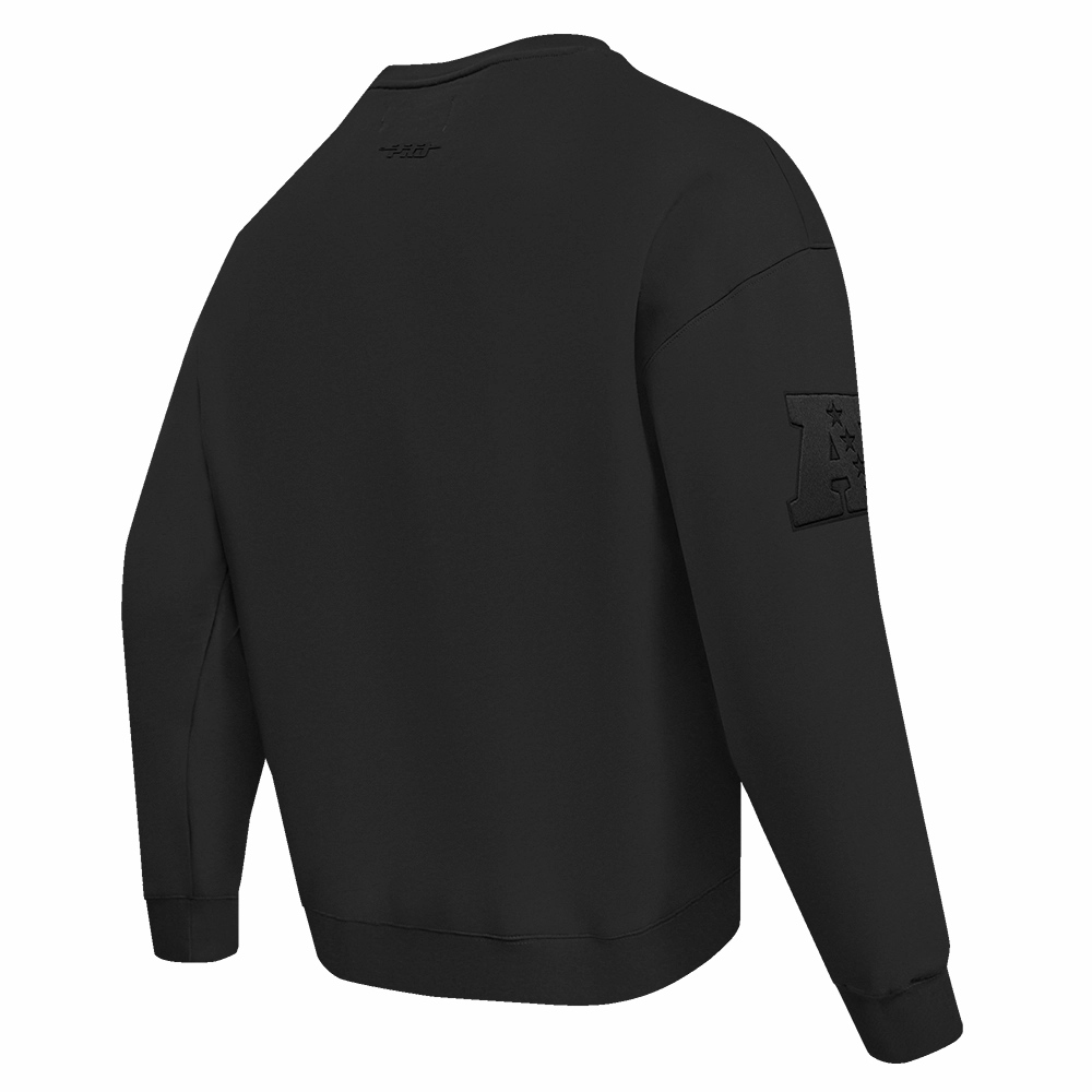 NFL PITTSBURGH STEELERS NEUTRAL DROP SHOULDER FLEECE CREWNECK (BLACK)