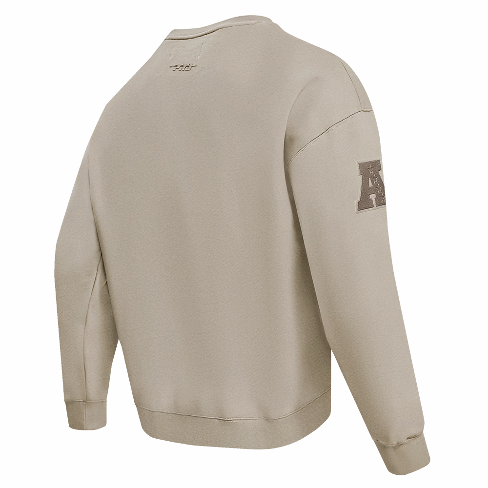 NFL PITTSBURGH STEELERS NEUTRAL DROP SHOULDER FLEECE CREWNECK (TAUPE)