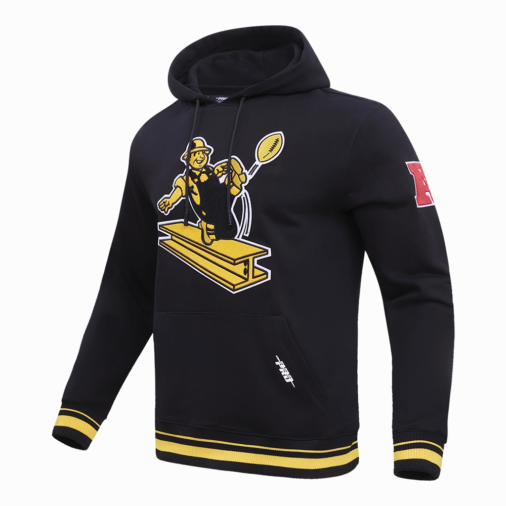 NFL PITTSBURGH STEELERS RETRO CLASSIC MEN'S HOODIE (BLACK/YELLOW)