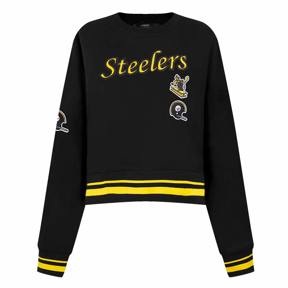 NFL PITTSBURGH STEELERS RETRO CLASSIC WOMEN'S CREWNECK (BLACK/YELLOW)