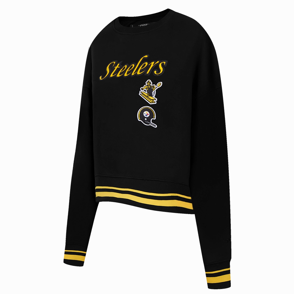 NFL PITTSBURGH STEELERS RETRO CLASSIC WOMEN'S CREWNECK (BLACK/YELLOW)